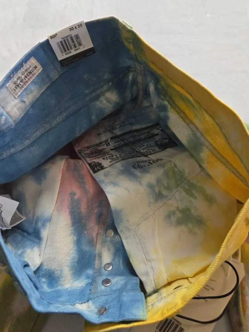 New 30x30 Levi's Tie Dye 501 '93 Straight fit jeans in Haight Surfer denim